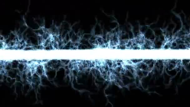 4 k parçacık ışınları lazer havai fişek, askeri füze, yıldırım manyetik alan, arka plan yeşil ışınları lazer. - Video, Çekim