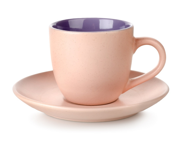 Рожева чашка і тарілка ізольовані
 - Фото, зображення