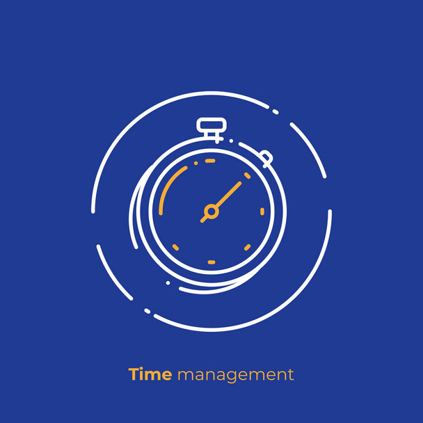 Finance timemanagement ligne icône de l'art, horloges d'affaires art vectoriel, schéma illustration numérique du délai d'exécution
 - Vecteur, image