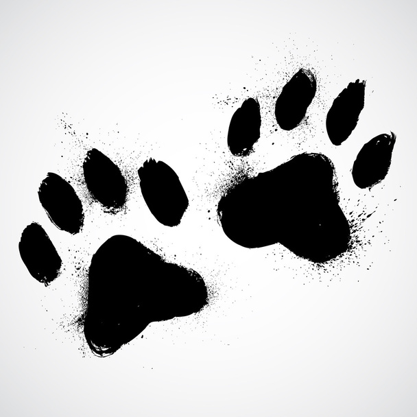 Grunge hond paws - Vector, afbeelding