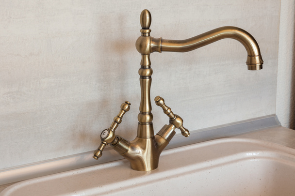Vintage retro bronze water tap faucet  - Photo, Image