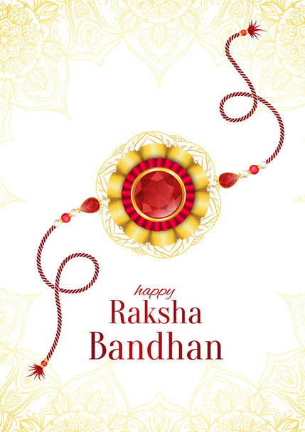 Fond vectoriel Raksha Bandhan. Carte de vœux Rakshabandhan avec rakhi (un talisman ou amulette). Festival hindou pour symboliser l'amour entre un frère et une sœur
. - Vecteur, image