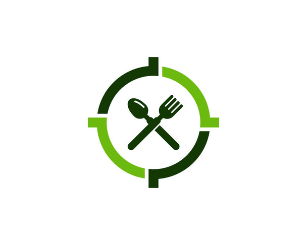 Jídlo cíl ikonu Logo Design Element - Vektor, obrázek