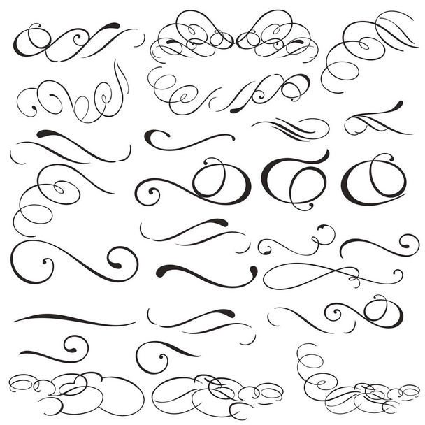 Collection of vector filigree flourishes for design - Vector, Image