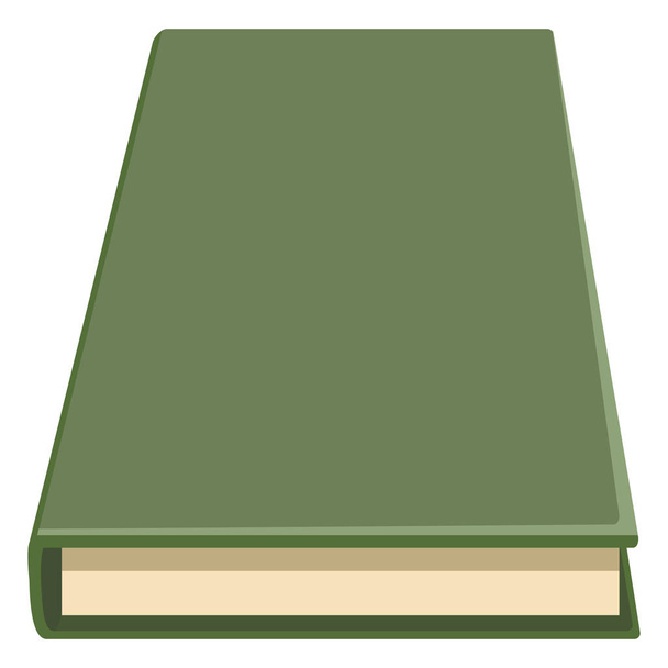 Vektor-Icon in flacher Farbe - Buch mit grünem Hardcover - Vektor, Bild