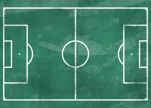 Футбольное поле на зеленой доске
 - Фото, изображение