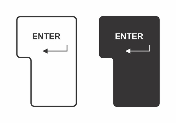 Απεικόνιση του Enter κουμπιά που απομονώνονται σε λευκό φόντο - Διάνυσμα, εικόνα
