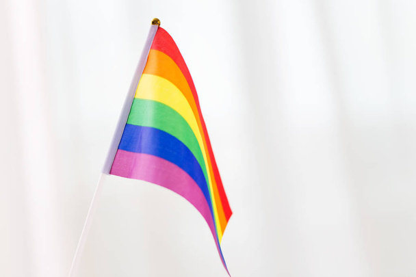 close up of gay pride rainbow flag - Foto, afbeelding