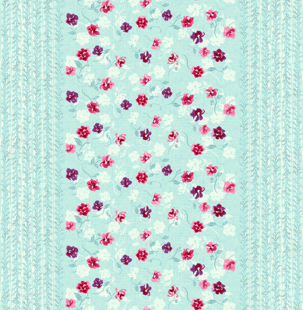 Vivid repeating floral - Για εύκολη κατασκευή χωρίς ραφή μοτίβο χρησιμοποιήστε το για γέμισμα περιγράμματος - Φωτογραφία, εικόνα