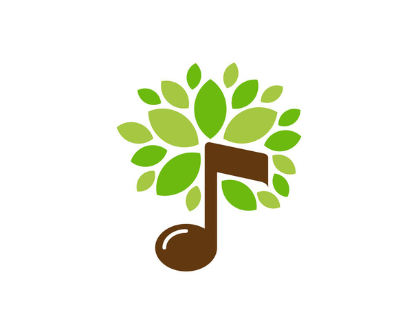 Müzik ağaç kutsal kişilerin resmi Logo tasarım öğesi - Vektör, Görsel