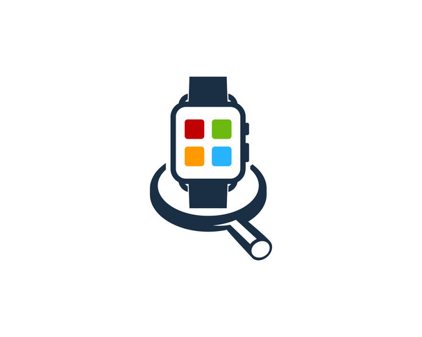 Zoeken Smart Watch pictogram Logo Design Element - Vector, afbeelding