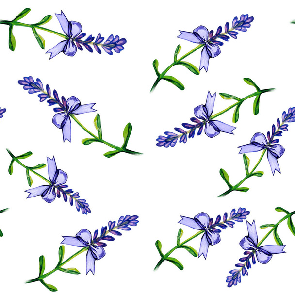 water colour lavender pattern decoration - Fotoğraf, Görsel