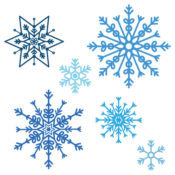 冬の雪や雪の結晶  - ベクター画像