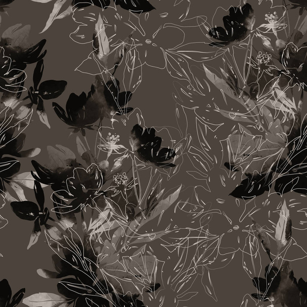 mistura repetir padrão sem costura com impressões de flores
 - Foto, Imagem