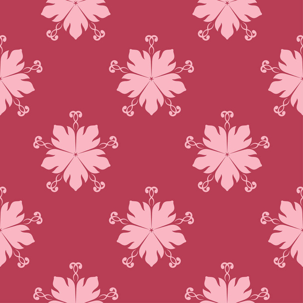 Red floral seamless background. Ornamental pattern for textile and wallpapers - ベクター画像