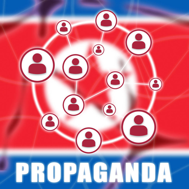 Propaganda forradalmi félretájékoztatás az Észak-koreai 3D-s illusztráció. Félretájékoztatás és félrevezető hamis állítások nk - Fotó, kép