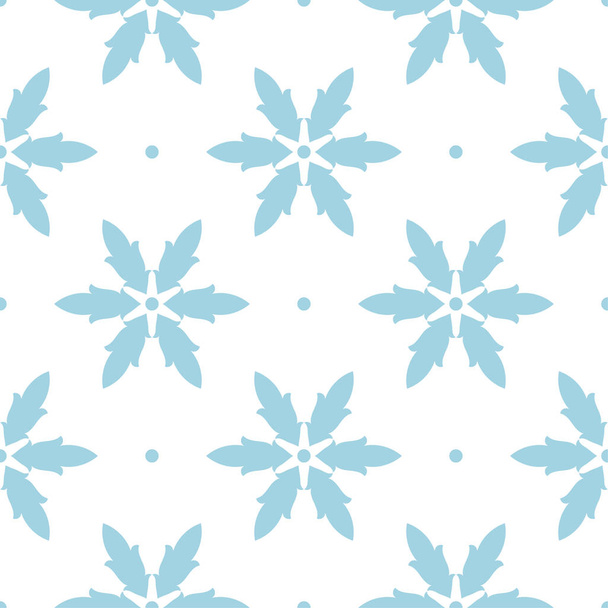 Blue floral ornament on white background. Seamless pattern for textile and wallpapers - ベクター画像