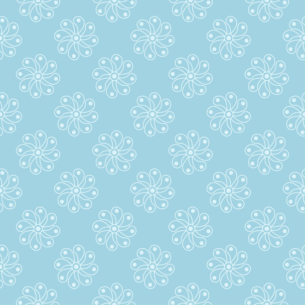 White and blue floral ornamental design. Seamless pattern for textile and wallpapers - Wektor, obraz