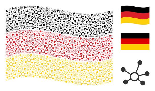 Acenando Bandeira Alemã Padrão de Ligações Ícones
 - Vetor, Imagem