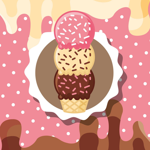 ice cream card - Vector, Image