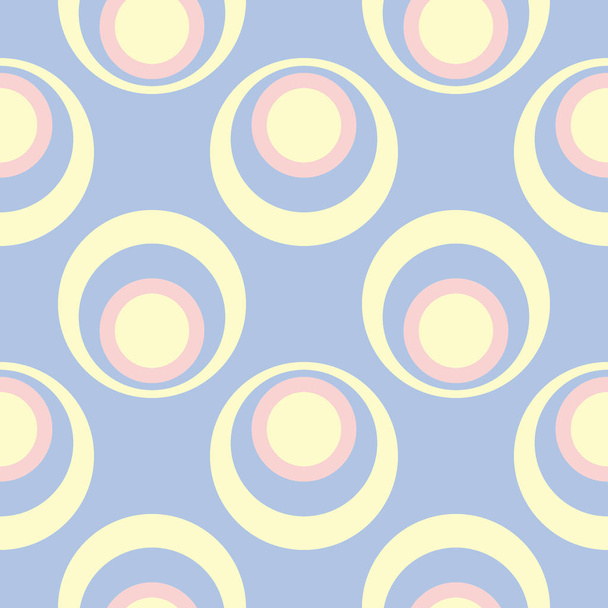 Fondo sin costuras con patrón geométrico. Elementos rosa y beige sobre fondo azul para textiles y fondos de pantalla
 - Vector, Imagen