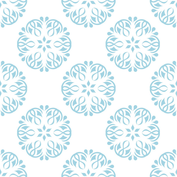 Light blue and white floral ornament. Seamless pattern for textile and wallpapers - Vector, Image