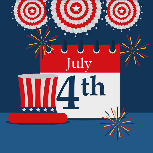 food american independence day - Vector, Imagen