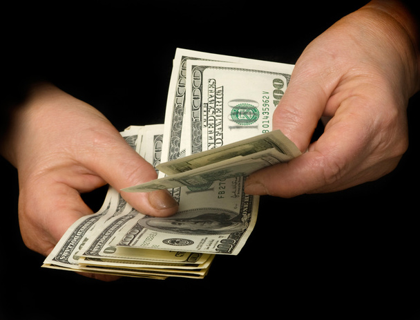 ręce inwentaryzacji dolarów - Zdjęcie, obraz