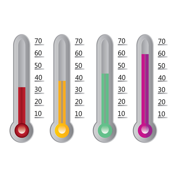 Abbildung der Thermometer in Farben . - Vektor, Bild