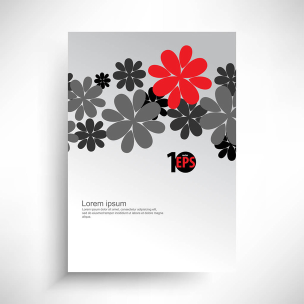 business card with floral design, vector illustration - Vektori, kuva