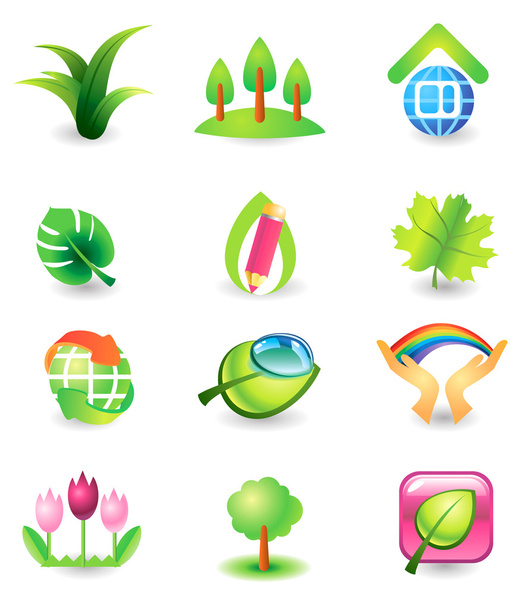 Set of nature vector icons - Vektor, obrázek