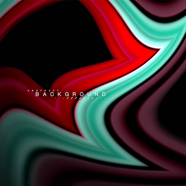Geometric shapes created with fluid multicolored lines - Vector, Image