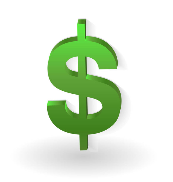 Το εικονίδιο πράσινο σύμβολο δολαρίου - Διάνυσμα, εικόνα