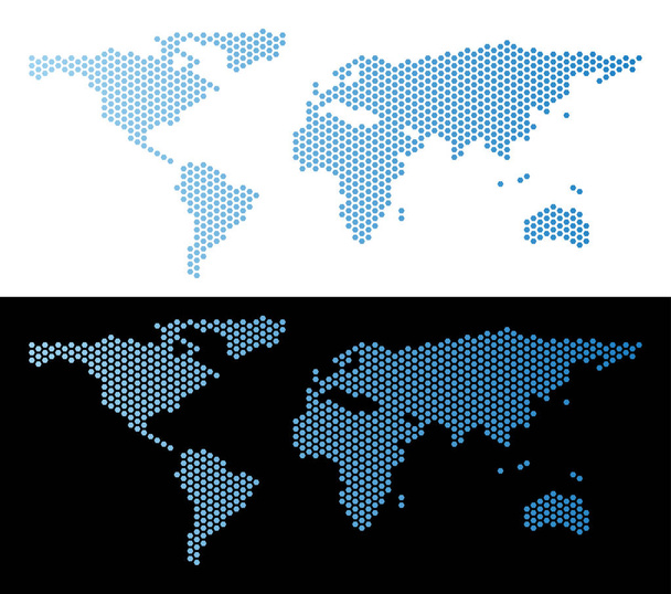 Світова карта шестигранна плитка Схема
 - Вектор, зображення