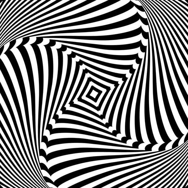 Diseño abstracto de op art. Ilusión de movimiento de torsión. Ilustración vectorial
. - Vector, imagen