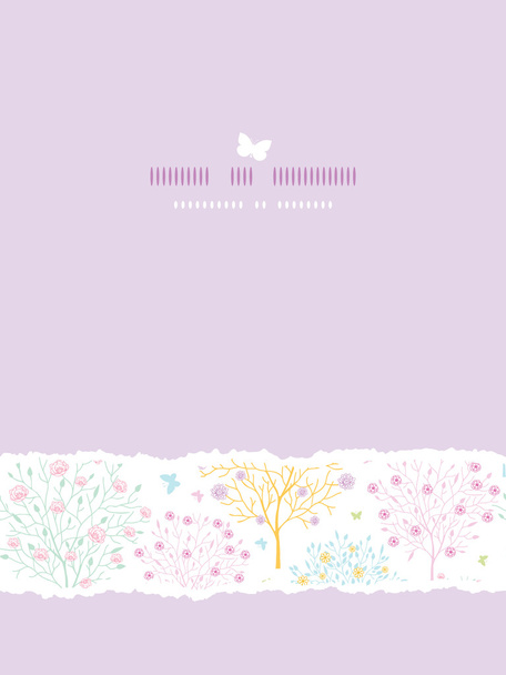 Blossoming trees vertical card seamless background - Vector, Image