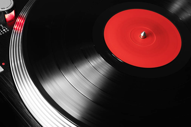 Close up of record player playing vinyl - Photo, Image