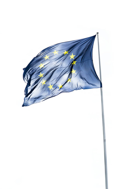 Vlajka Evropské unie (Eu) izolované na bílém. - Fotografie, Obrázek