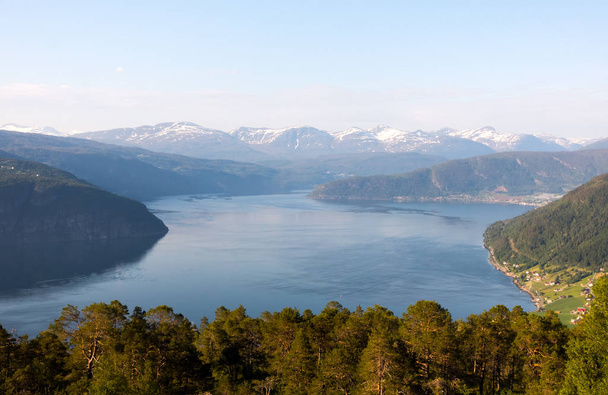 Norvégia természet gyönyörű természeti táj. Légi. - Fotó, kép