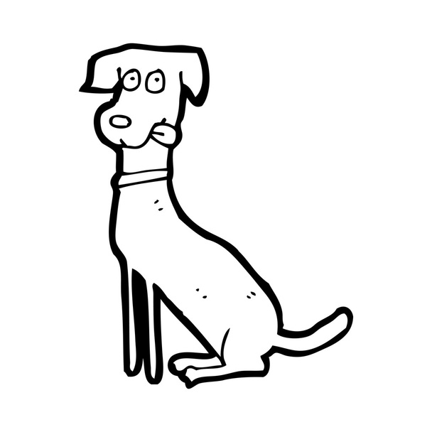 Sentado perro de dibujos animados
 - Vector, Imagen