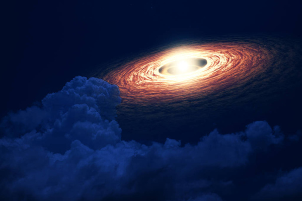 Power ylivoimainen tähti takaisin siluetti yö pilvi, Elementit tämän kuvan kalustettu NASA
 - Valokuva, kuva