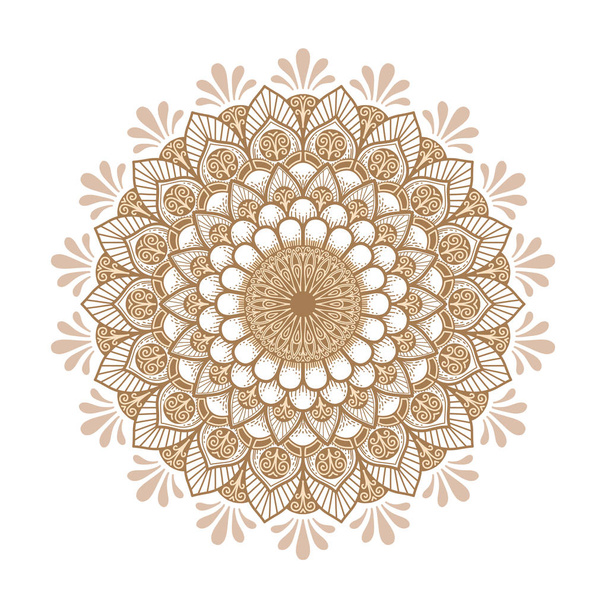Mandala pattern.Ornament of flowers in color .Retro decor - Vecteur, image