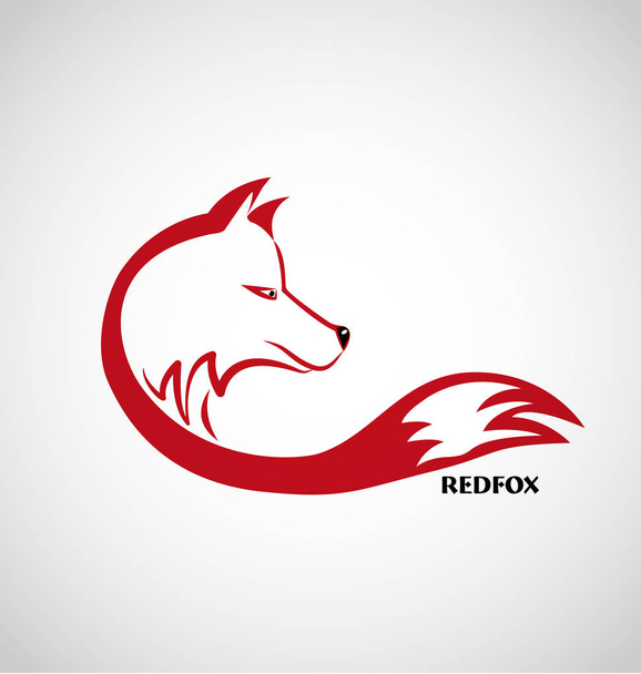 Zorro rojo logo vector aislado
 - Vector, imagen