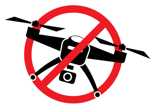 do not drone icon on white background - Vector, Image