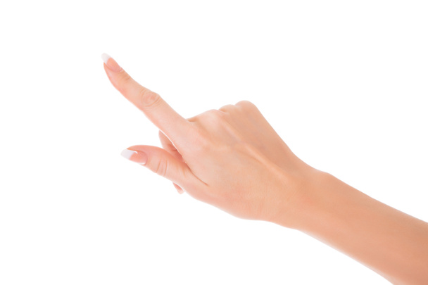Vrouw hand geïsoleerd op wit - Foto, afbeelding