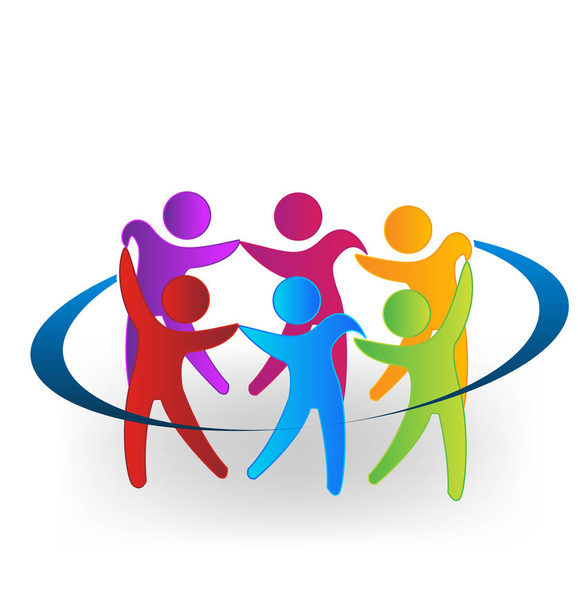 Πρότυπο διάνυσμα λογότυπο άτομα Κόμμα χαρούμενος ομαδική εργασία - Διάνυσμα, εικόνα