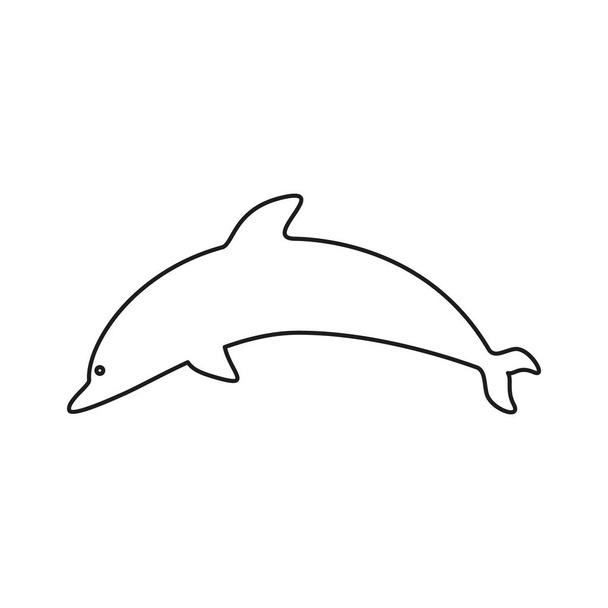 Dolfijn zwart pictogram - Vector, afbeelding
