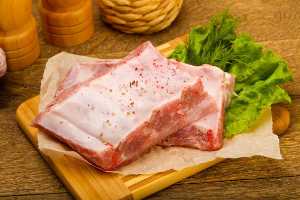 Raw pork ribs ready for cooking. With spices - Fotó, kép