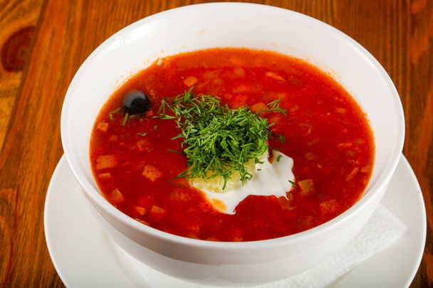 Solyanka soup with cream - Photo, Image