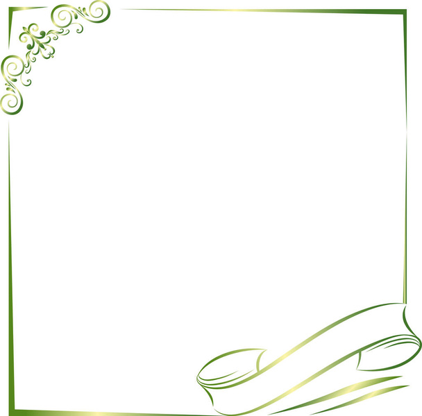 frame with corner Thailand line floral for picture, Vector design decoration pattern style - Vector, Imagen